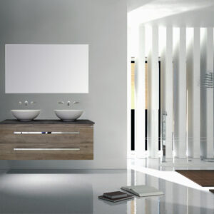 Sanicare Q12 badkamermeubel met grey-stone topblad 120 cm grey-wood