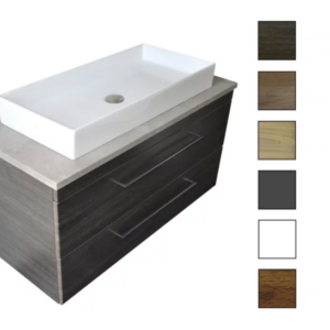 Sanicare Q16 badkamermeubel met grey-stone topblad 100 cm belluno
