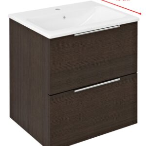 Sapho Cirasa Compact wastafel onderkast 50x39x54cm donkerbruin eiken