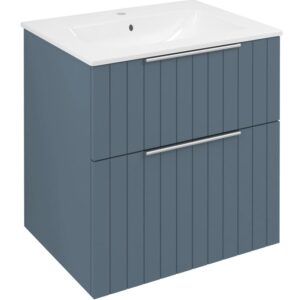 Sapho Cirasa wastafel onderkast met ribbelfront 60x46x64cm blauw