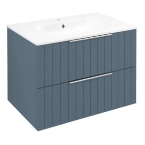 Sapho Cirasa wastafel onderkast met ribbelfront 70x46x52cm blauw